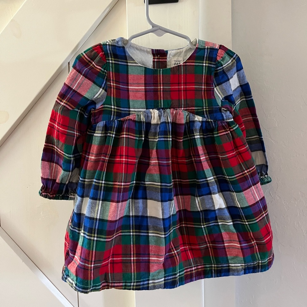 COPY - Gap 18–24M Red and Blue Plaid Christmas dress